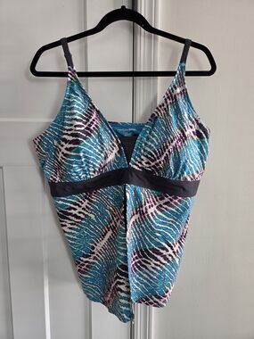 Free Country Multicolor Plus Size 2x Tankini Top UEC